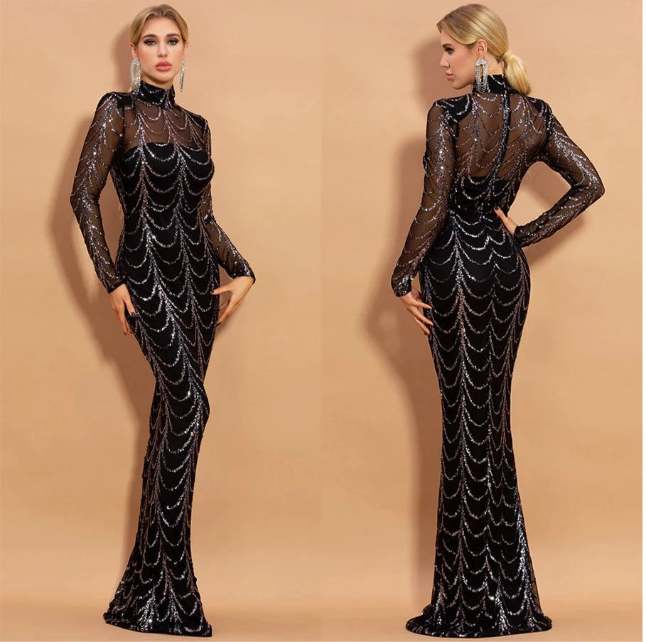 See Though Women Maxi Evening Dresses