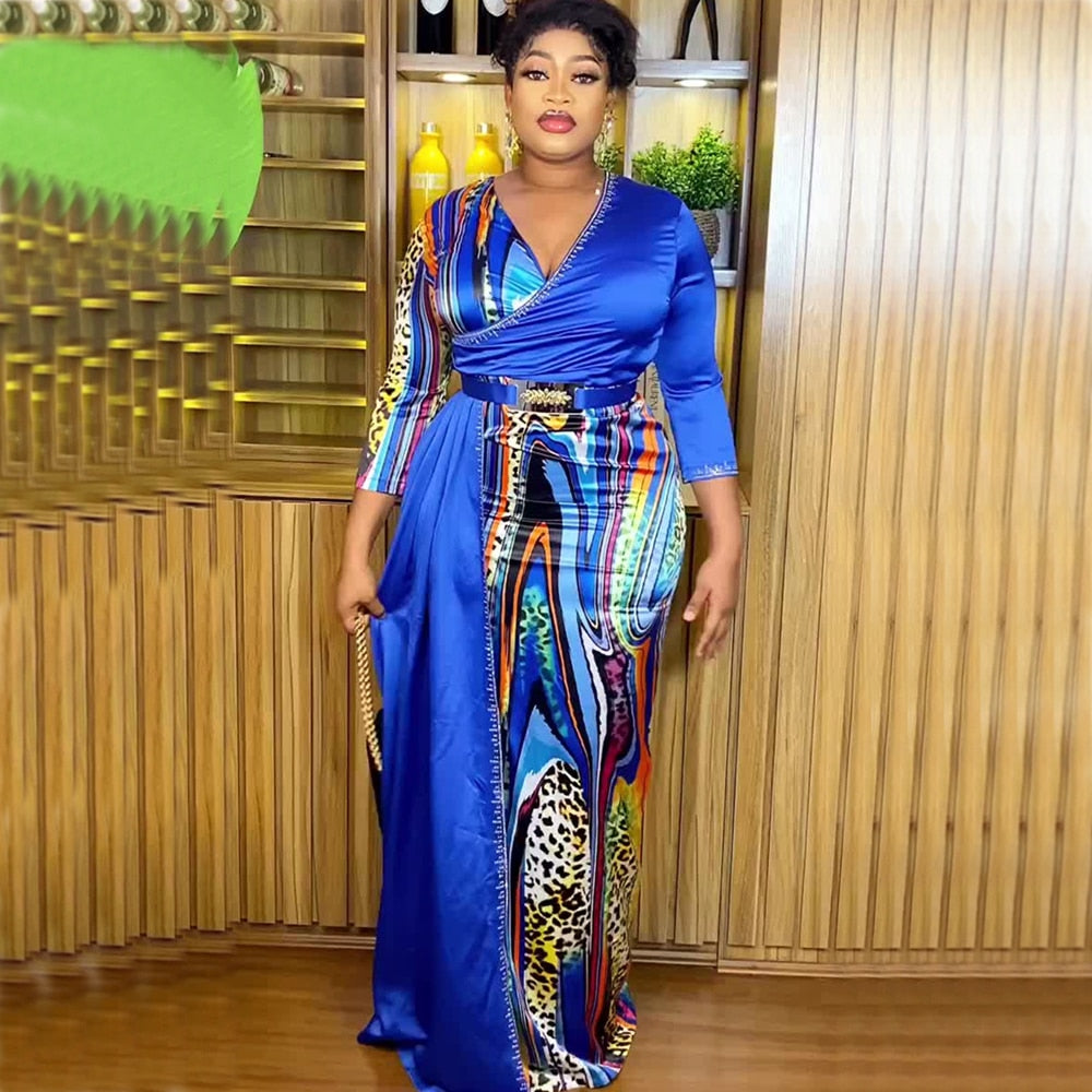 African Party Dresses Chiffon Maxi Long Dress Elegant Kaftan Gown Ladies Clothing