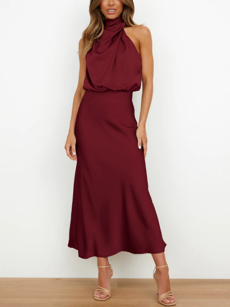 Sleeveless Off Shoulder Elegant Maxi Dresses