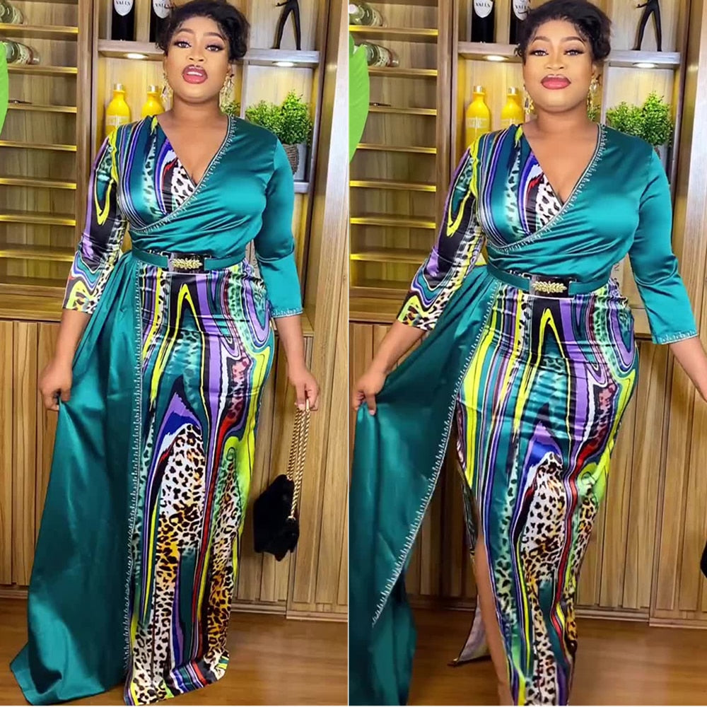 African Party Dresses Chiffon Maxi Long Dress Elegant Kaftan Gown Ladies Clothing