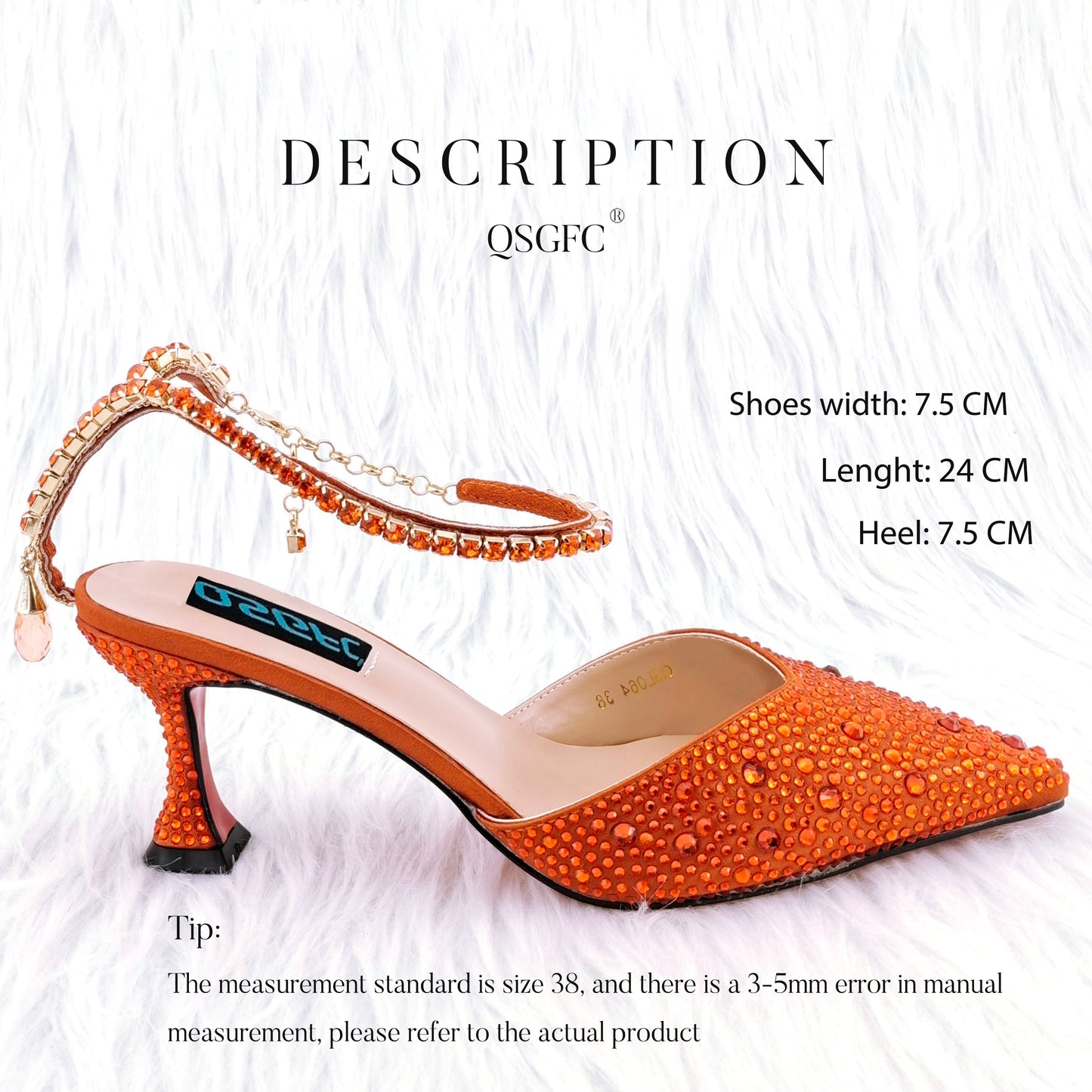Italian Design Luxury Women's Pointed Shoes And Bag Set Full Diamond Decoration