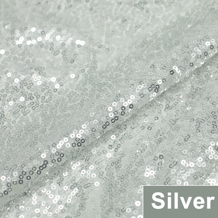 3MM Sequin Fabric Dense Mesh Chaotic Piece Wedding Decoration Clothing Fabric Dress Tablecloth 130X50CM