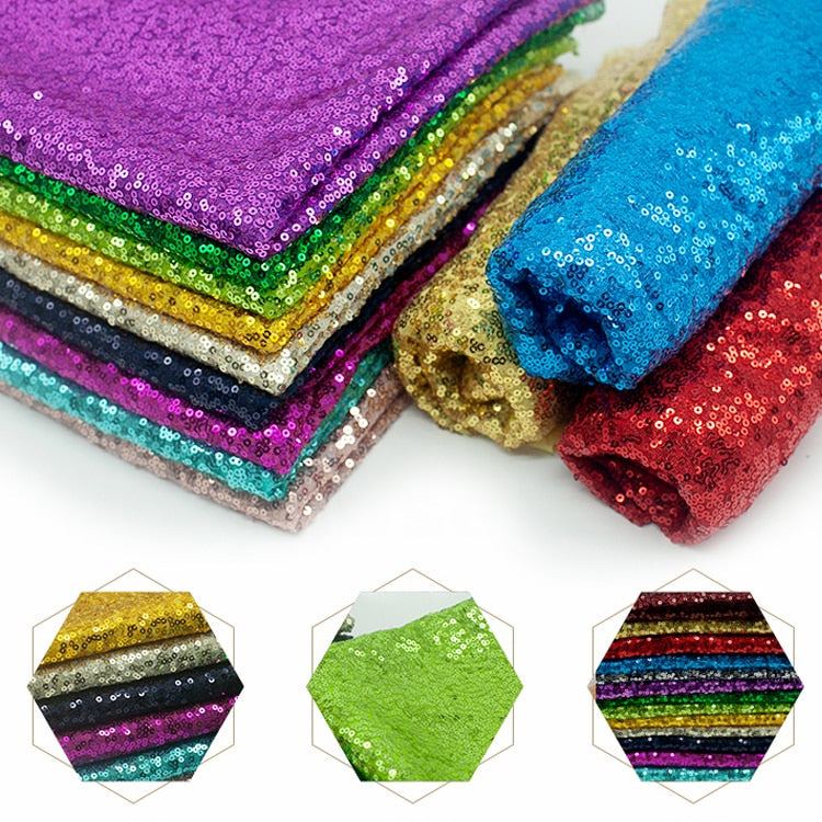 3MM Sequin Fabric Dense Mesh Chaotic Piece Wedding Decoration Clothing Fabric Dress Tablecloth 130X50CM