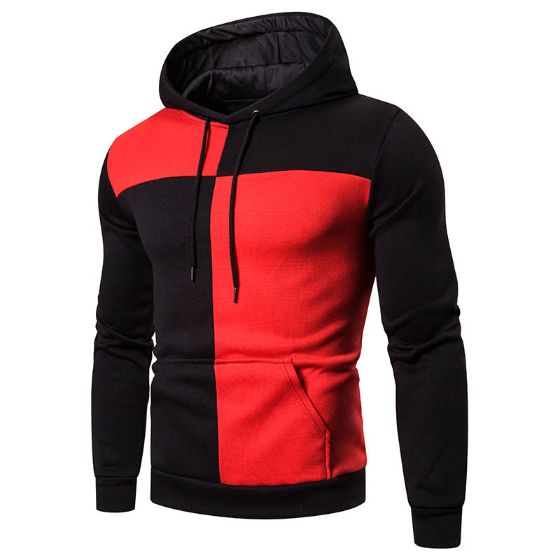 Men's Contrast Stitching Casual Hooded Jacket