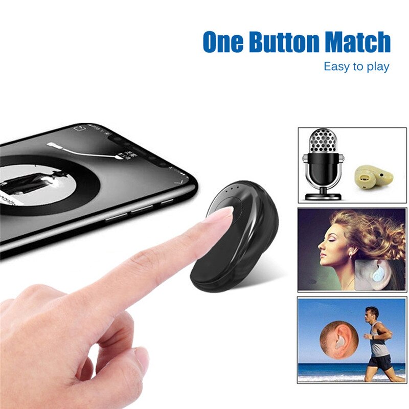 Mini Wireless Bluetooth Earphone in Ear Sport with Mic Handsfree Headset