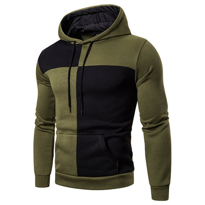 Men's Contrast Stitching Casual Hooded Jacket