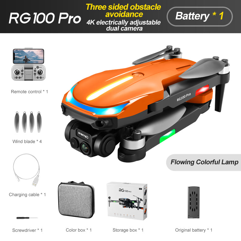 UAV RG100PRO-Sided Obstacle Avoidance Four Axis Aircraft Brushless Motor 4K HD Aerial Photography Optical Flow RC Drone