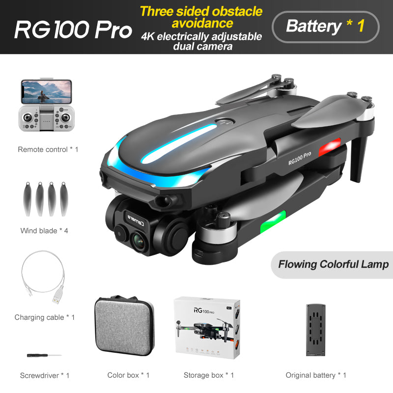 UAV RG100PRO-Sided Obstacle Avoidance Four Axis Aircraft Brushless Motor 4K HD Aerial Photography Optical Flow RC Drone