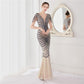 Elegant V Neck Evening Dress