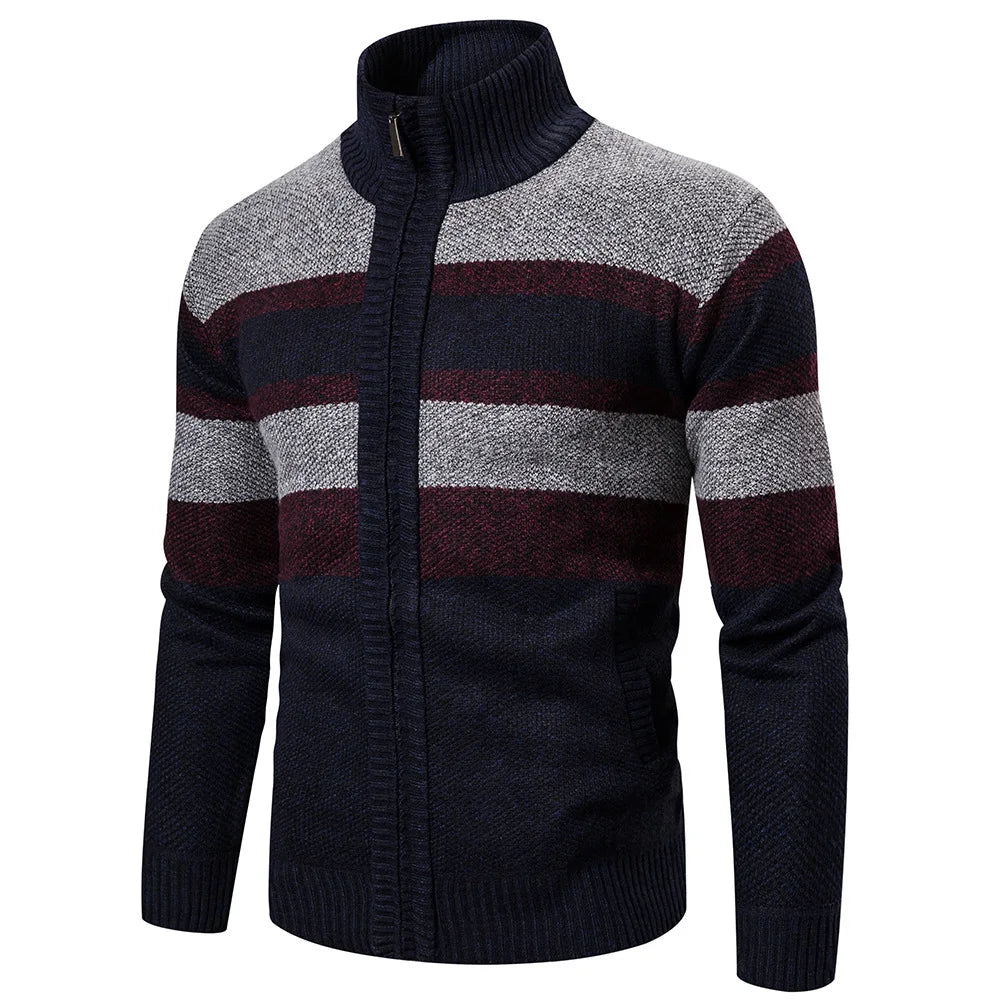 Men's Slim Fit Striped Cardigan