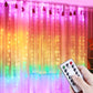 LED Curtain Lights Garland Fairy String Lights Holiday Lighting Rainbow Window Lamp ,Decoration