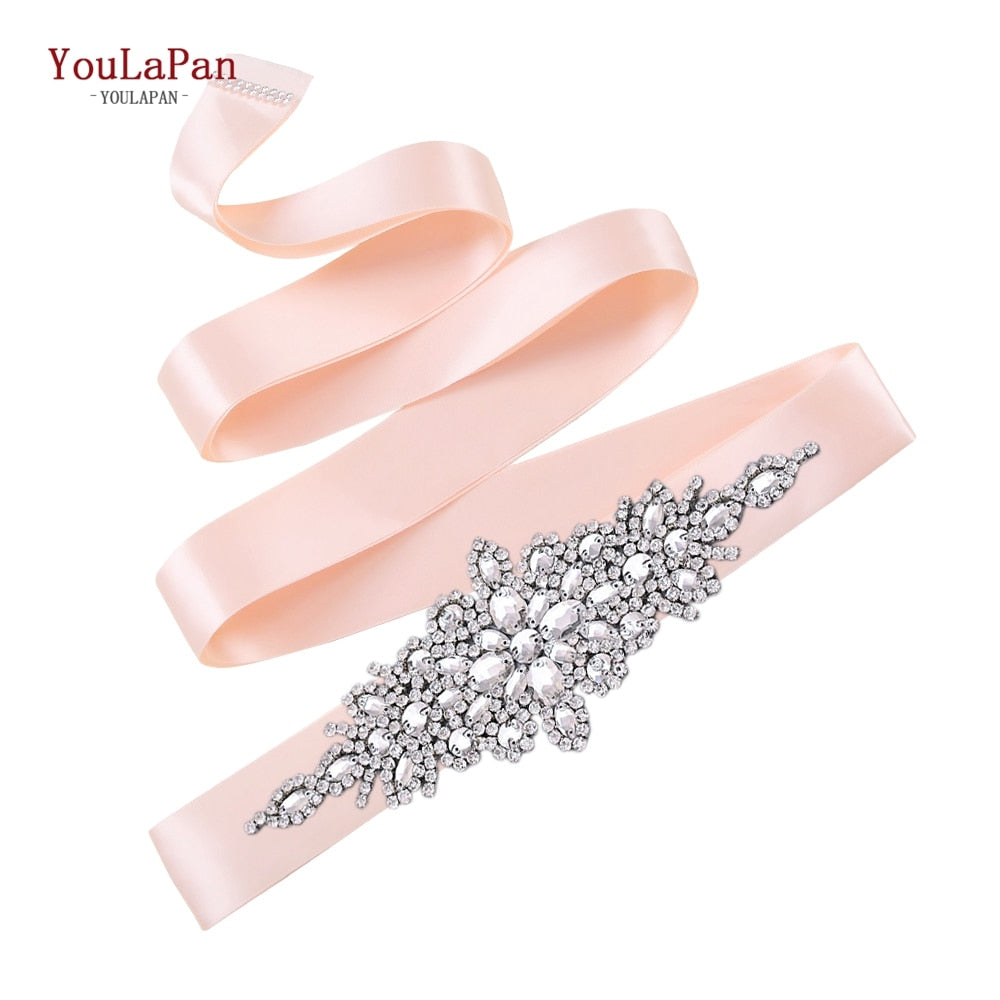 Bridal Belt Silver Rhinestones Belts for Women Dress Wedding Accessories