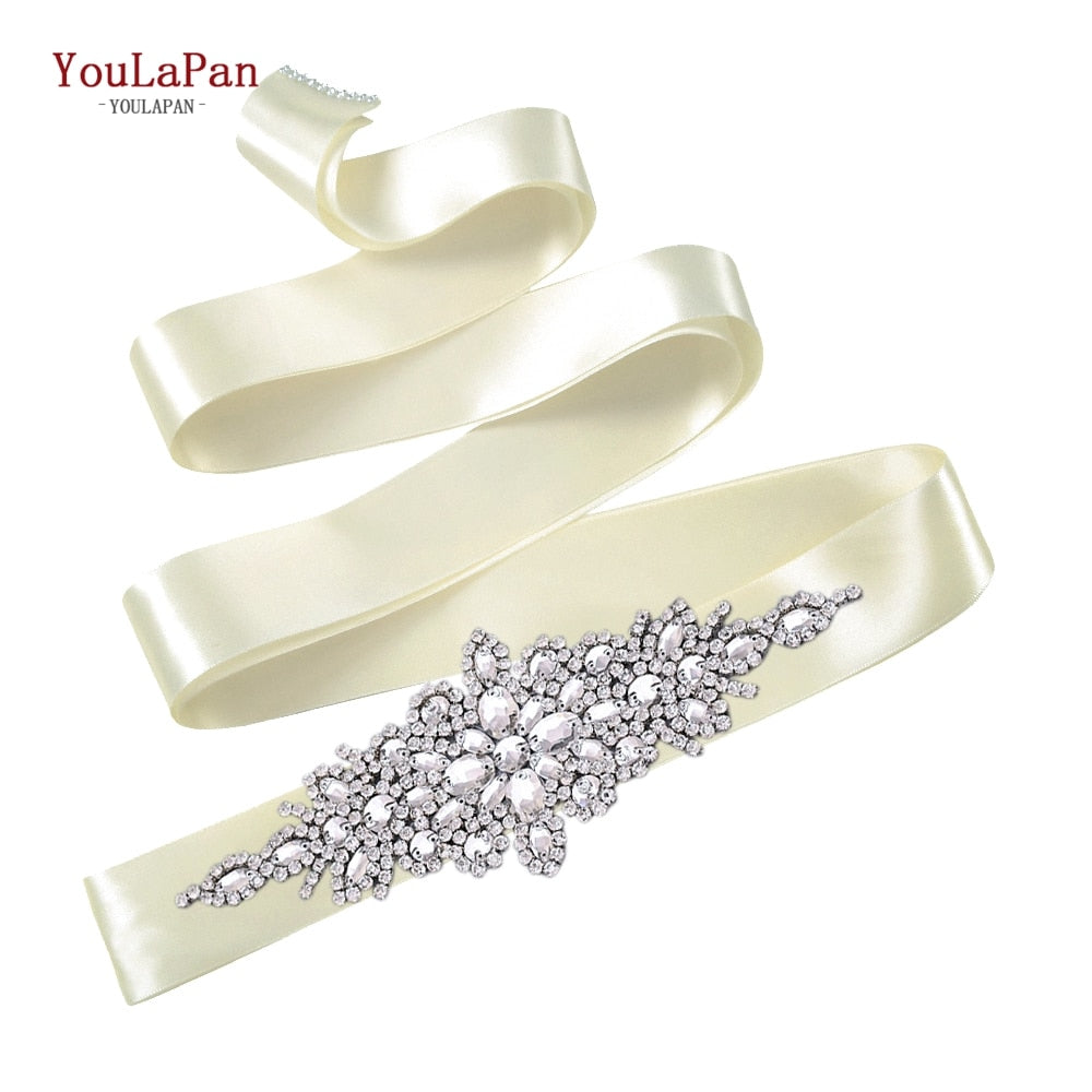 Bridal Belt Silver Rhinestones Belts for Women Dress Wedding Accessories