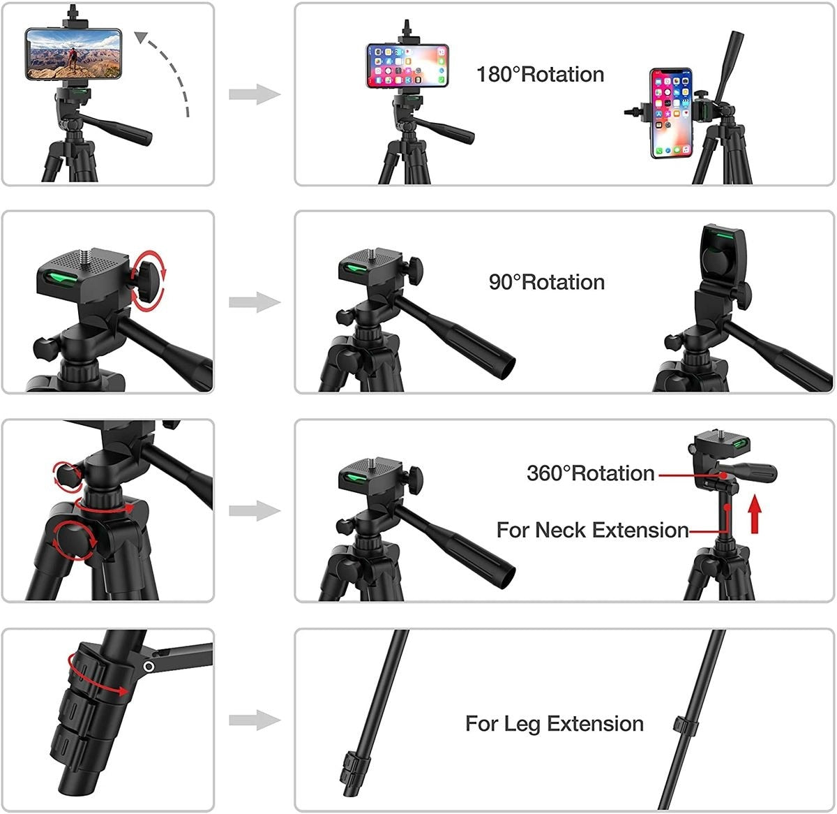 DSLR Flexible Tripod Extendable Travel Lightweight Stand Remote Control For Mobile Cell Phone Mount Camera