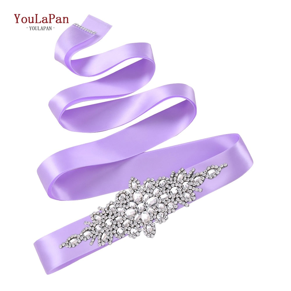 Bridal Belt Silver Rhinestones Belts for Women Dress Wedding Accessories