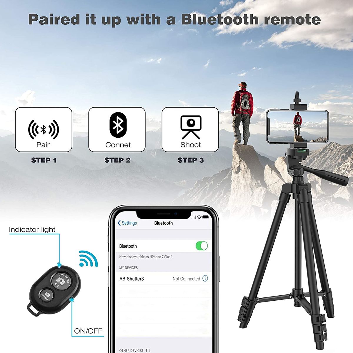 DSLR Flexible Tripod Extendable Travel Lightweight Stand Remote Control For Mobile Cell Phone Mount Camera