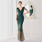 Elegant V Neck Evening Dress