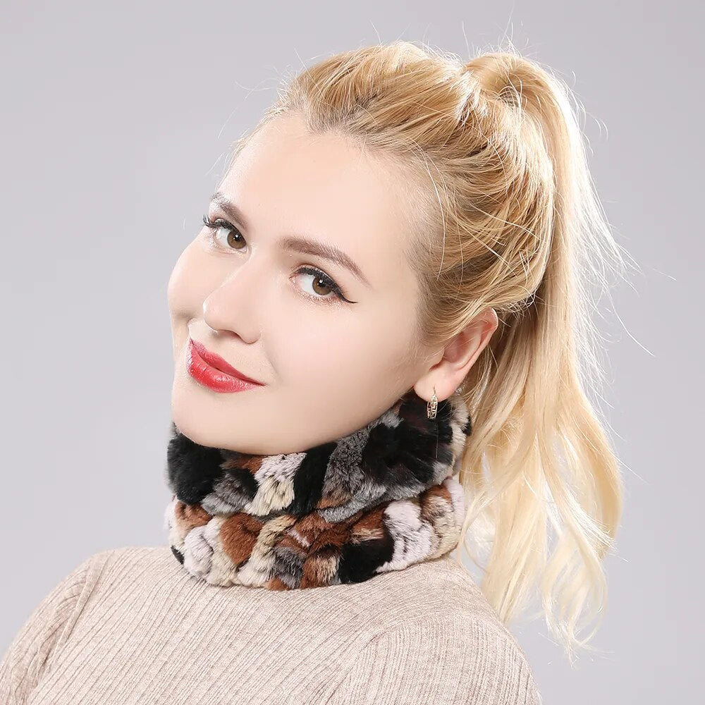 Handmade Women winter warm fur scarf