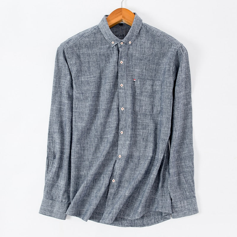 Regular-Fit Shirt Cotton Line Long Sleeve