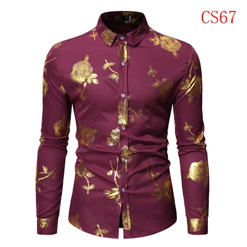 Mens Floral Long Sleeve Shirts