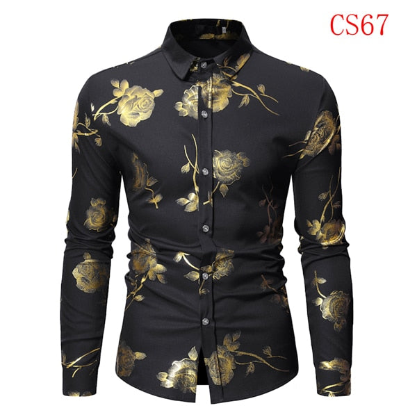 Mens Floral Long Sleeve Shirts