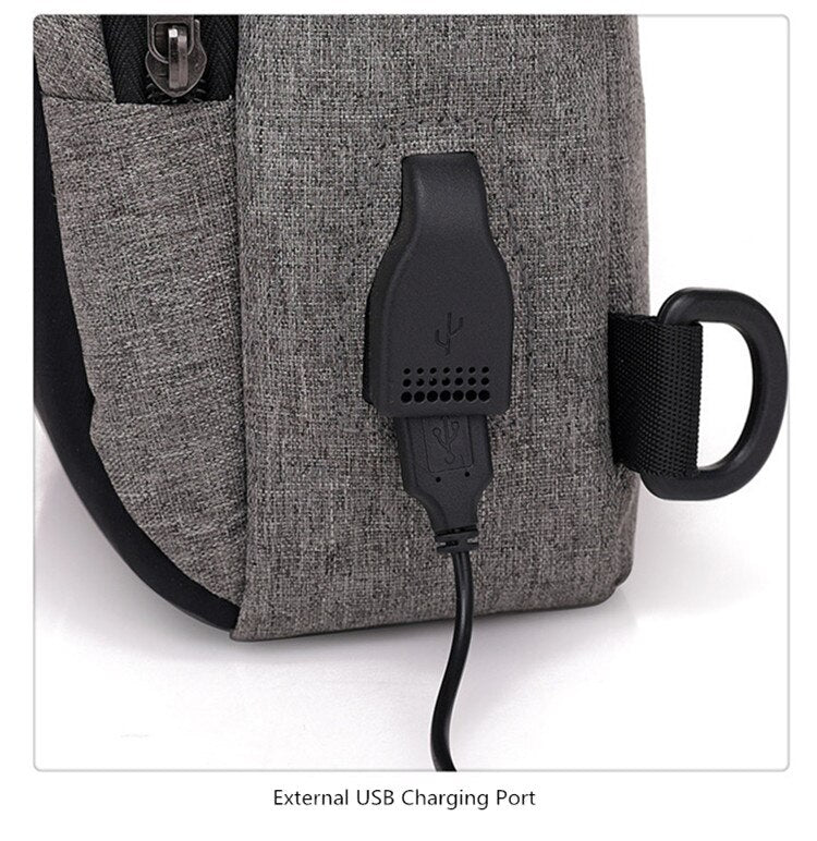 small men usb waterproof cross body bags