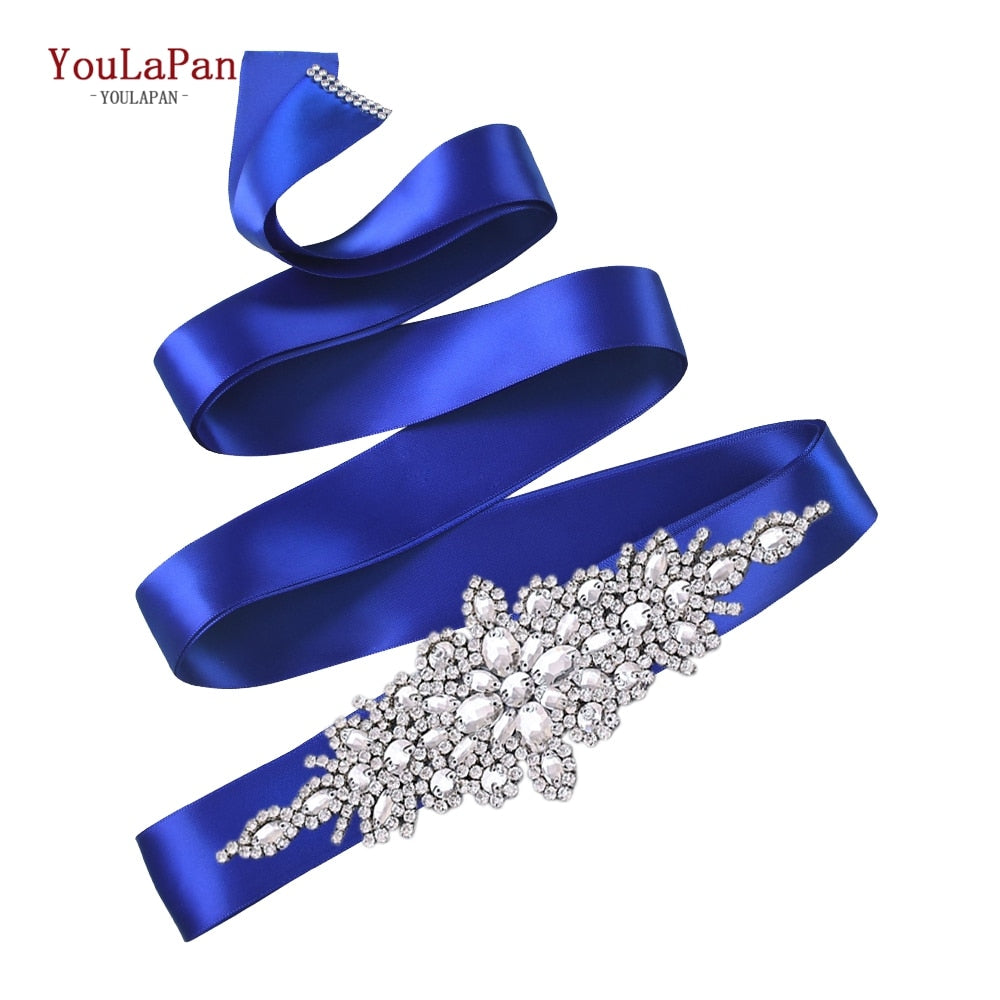 Bridal Belt Silver Rhinestones Belts for Women Dress Wedding Accessories