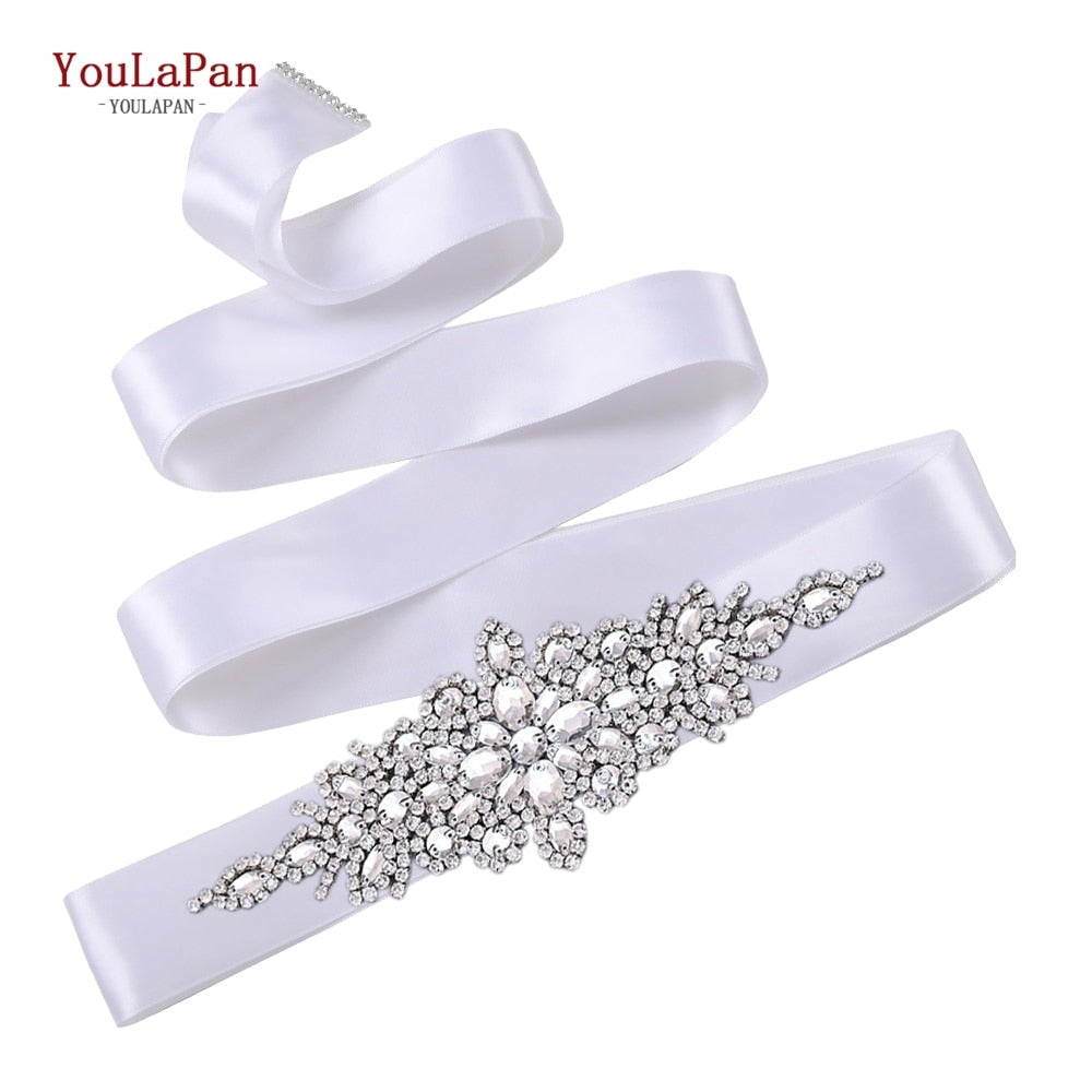 Bridal Belt Silver Rhinestones Belts for Women Dress Wedding Accessories