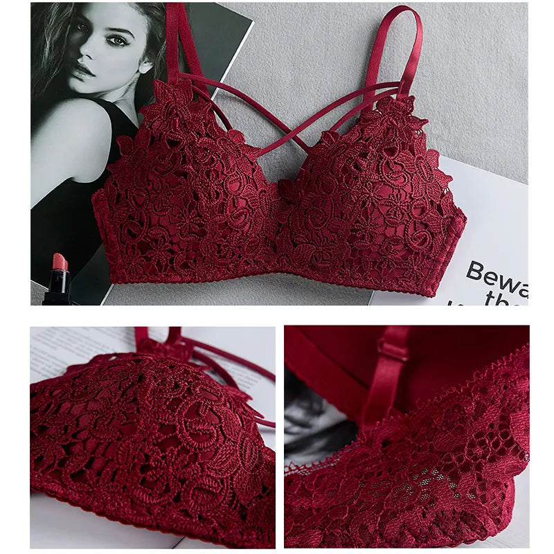 Sexy Women Lace Floral Push Up Bra