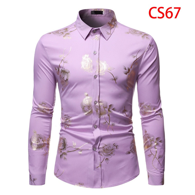 Mens Floral Long Sleeve Shirts