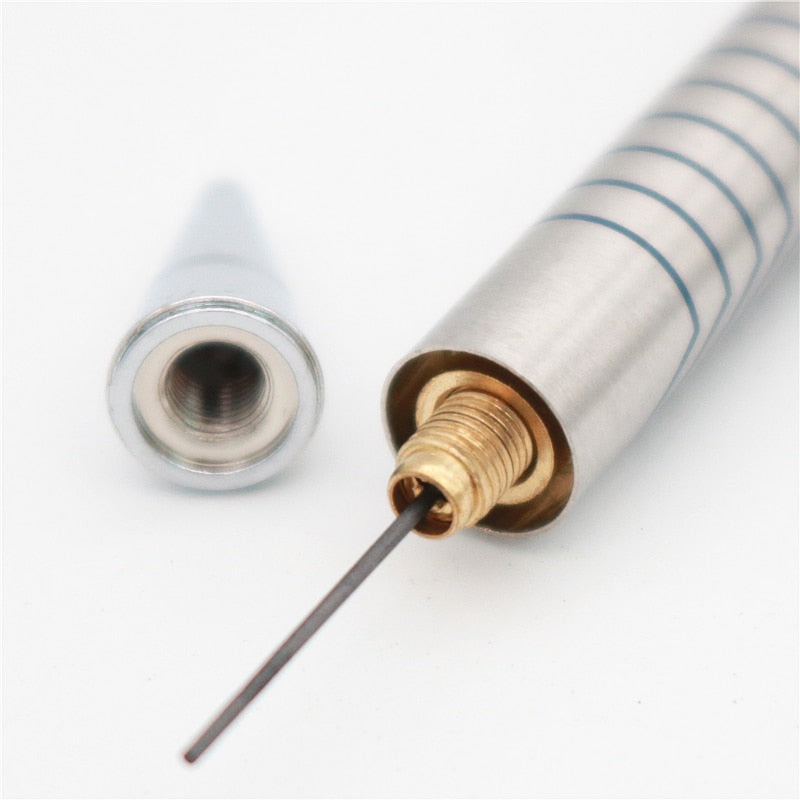 2PCS/Lot High quality metal mechanical pencil 0.5 0.7 0.9mm refills for school students