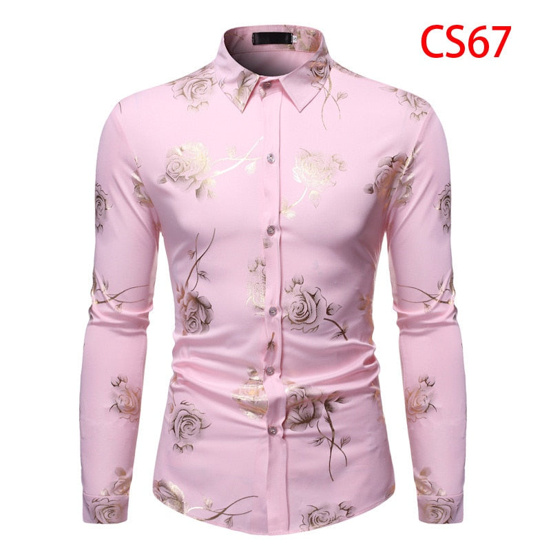 Mens Floral Long Sleeve Shirts