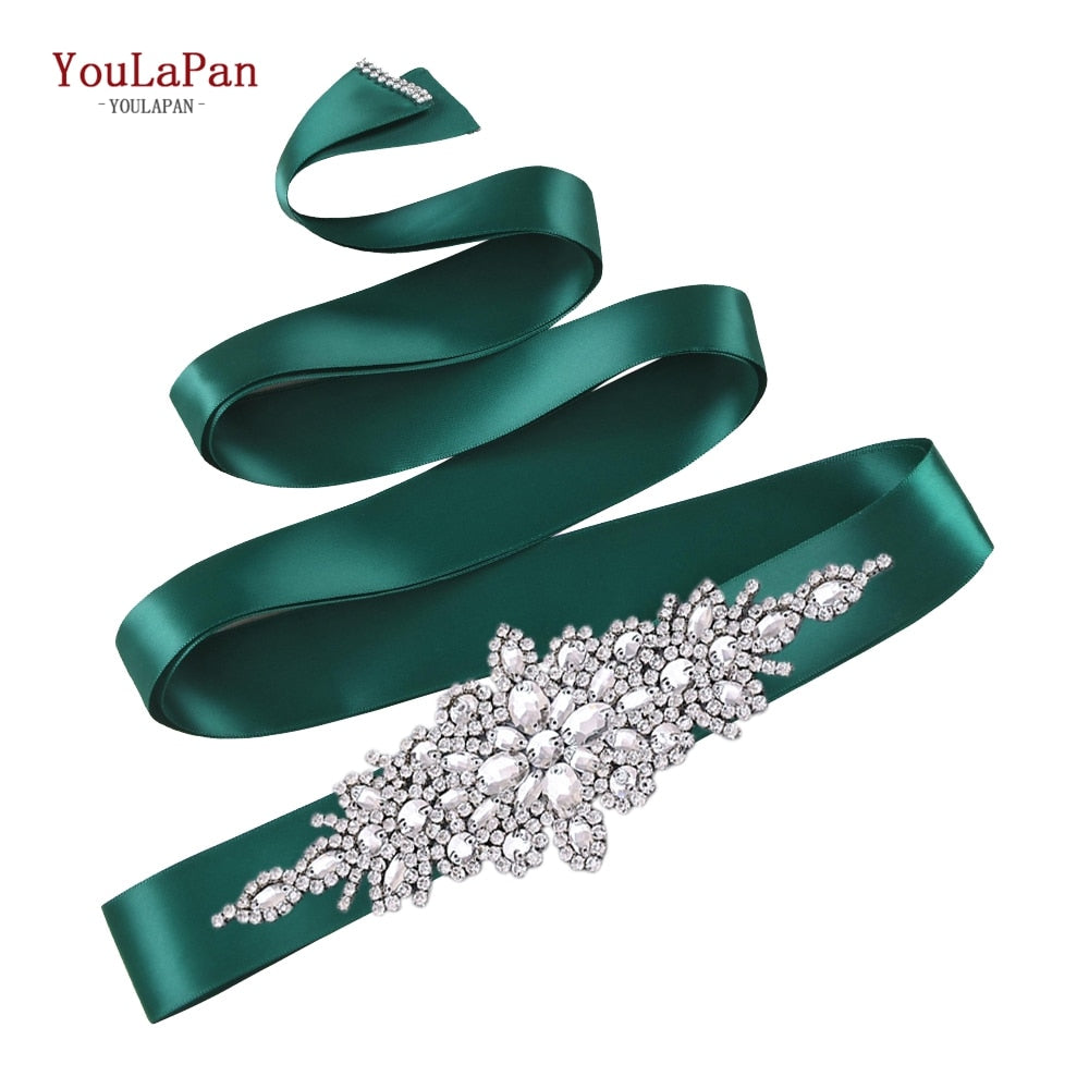 Bridal Belt Silver Rhinestones Belts for Women Dress Wedding Accessories