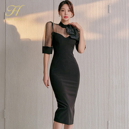 See-Through Bow Vintage Dresses