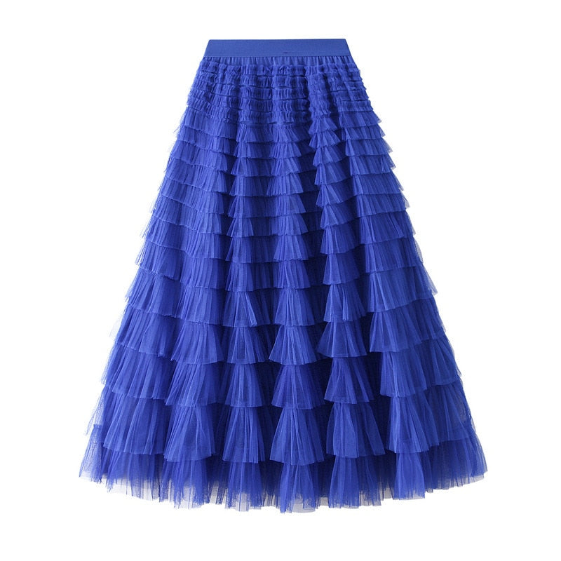 Long Skirt Layered Ruffles