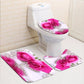 Waterproof Bathroom Shower Curtain Flower Bath Curtain Sets Toilet Cover Non-Slip Mat Rug Carpet