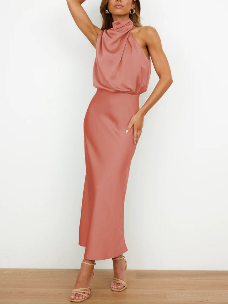 Sleeveless Off Shoulder Elegant Maxi Dresses