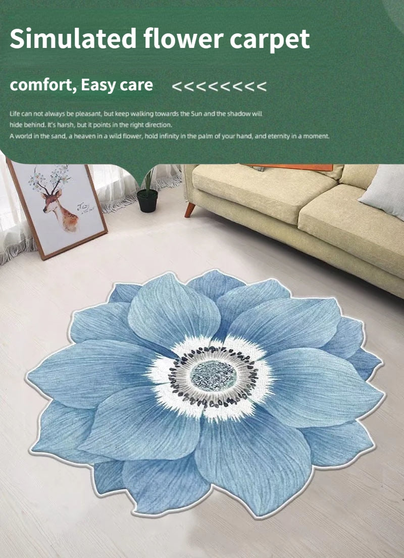 Blue Flower Shaped Carpets