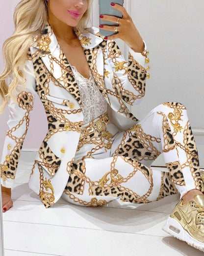 Butterfly Blazer Suit and Pants Two 2 Piece Set for Women 2022