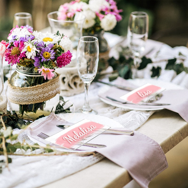 30/50Pcs Clear Acrylic Table Place Card