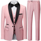 Casual Wedding Blazers Coat Vest Pants 3 Pieces Set