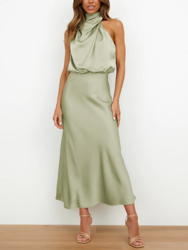 Sleeveless Off Shoulder Elegant Maxi Dresses