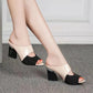 Cut-out Open Toe Slip On Heels