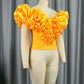 Women Blouse Tops  Short Sleeve Ruffle Off Shoulders