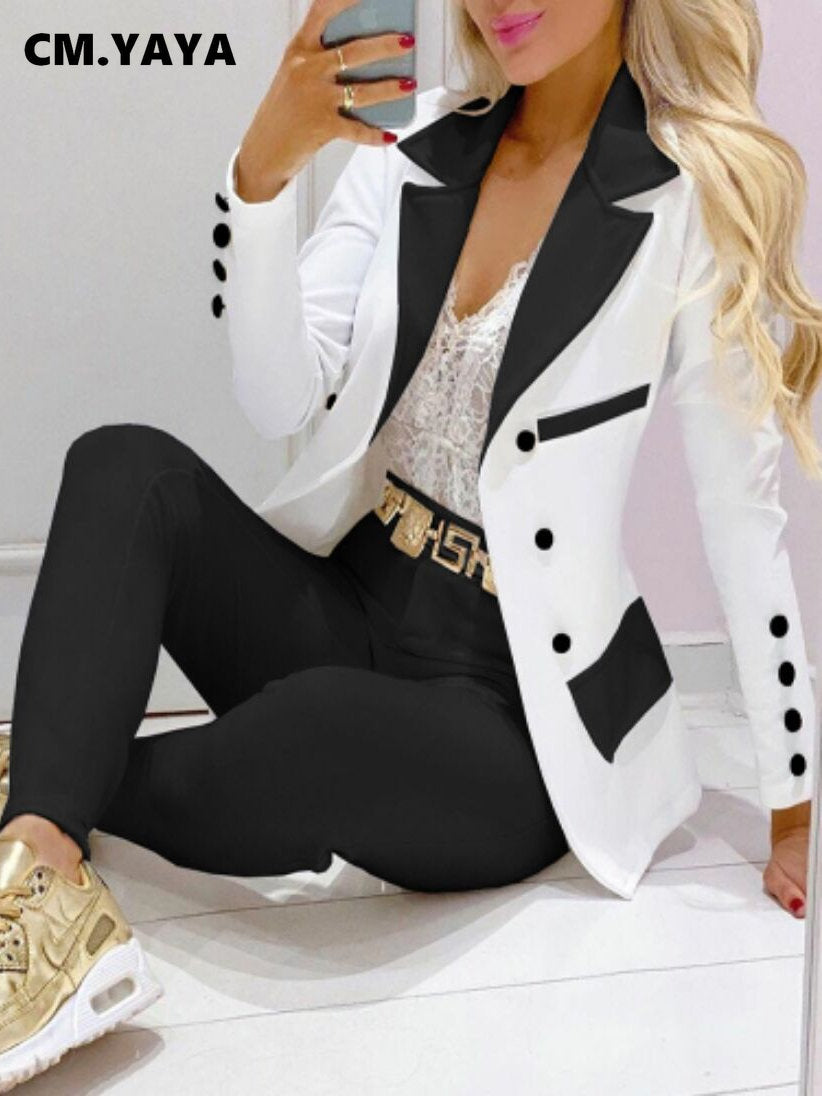 Butterfly Blazer Suit and Pants Two 2 Piece Set for Women 2022