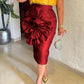 Stylish Black Skirt with Big Flower
