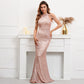Elegant Off Shoulder Beading Sequin Evening Dress