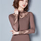 Lace Blouses Shirts Casual Long Sleeve