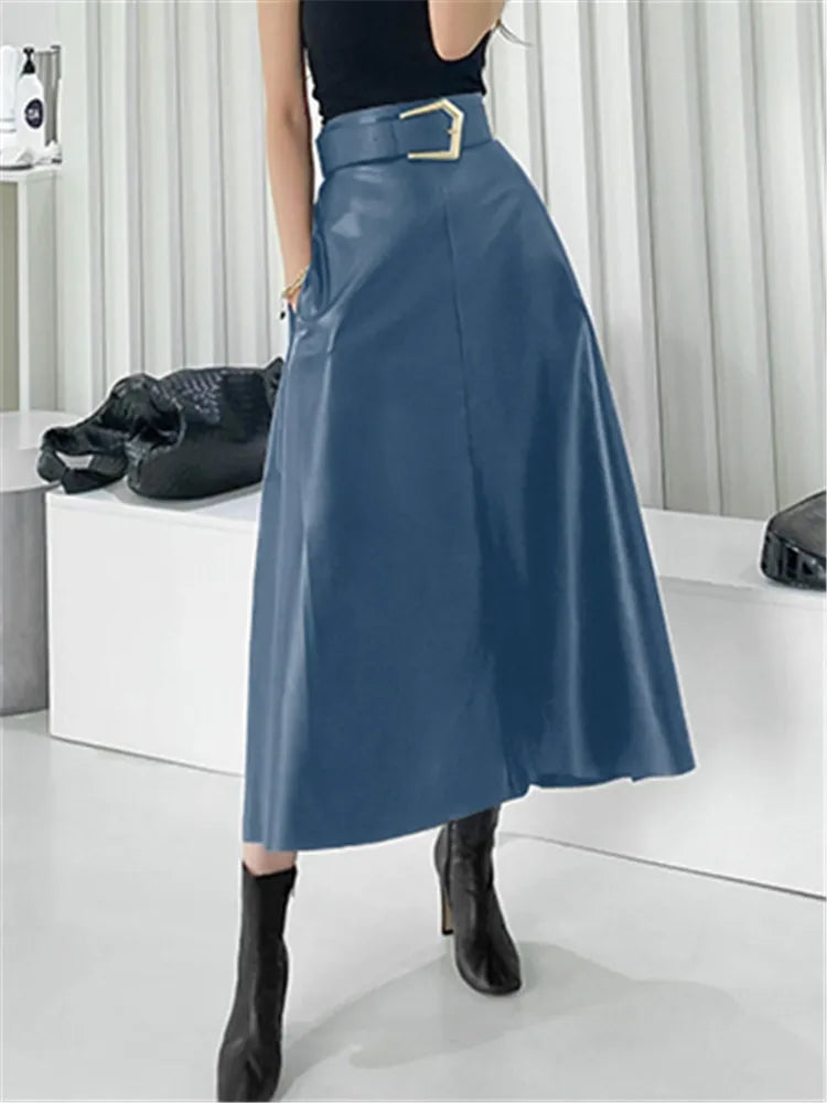 Classic Leather Long Skirts