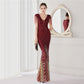 Elegant V Neck Evening Dress